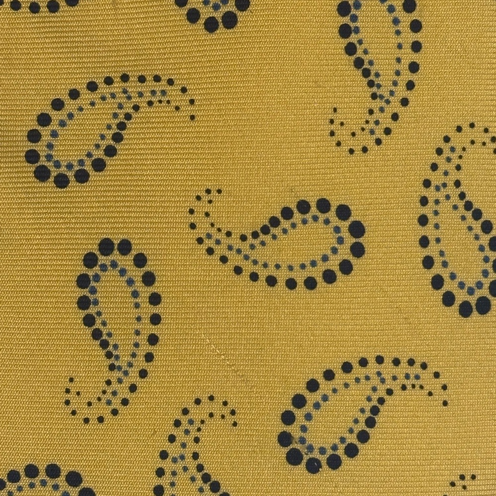 Turnbull & Asser Yellow Paisley Tie with Blue Paisley Dot Motif - Picture 2 of 5